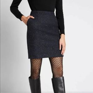 Modcloth Tweed Black Mini Skirt Sz  NWOT
